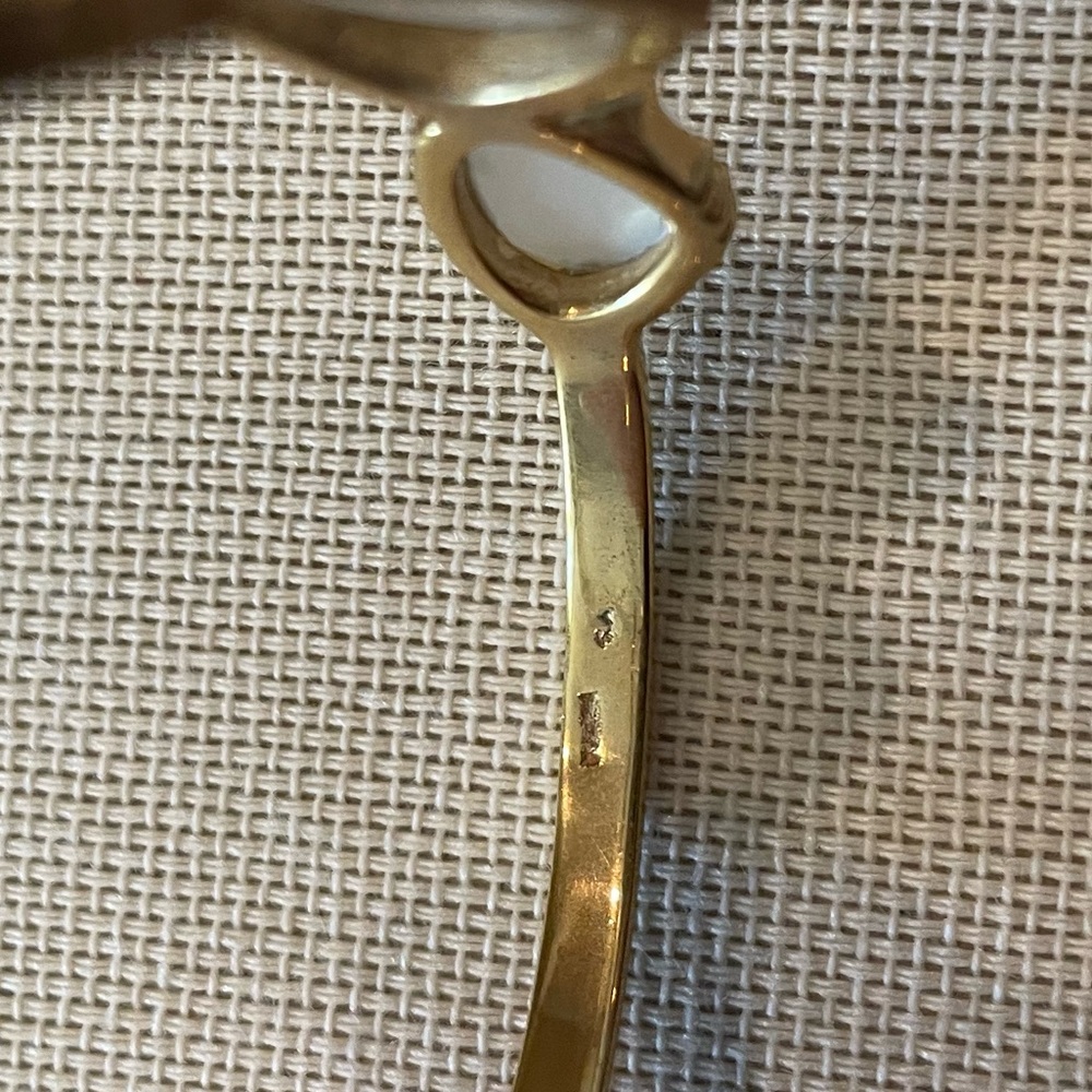 Made In India 14k Gold Plated Moon Stone Cuff Bra… - image 5